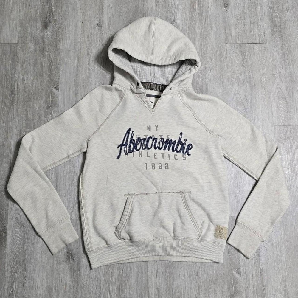 Vintage Y2K Abercrombie & Fitch Women's Hoodie Grey Pullover